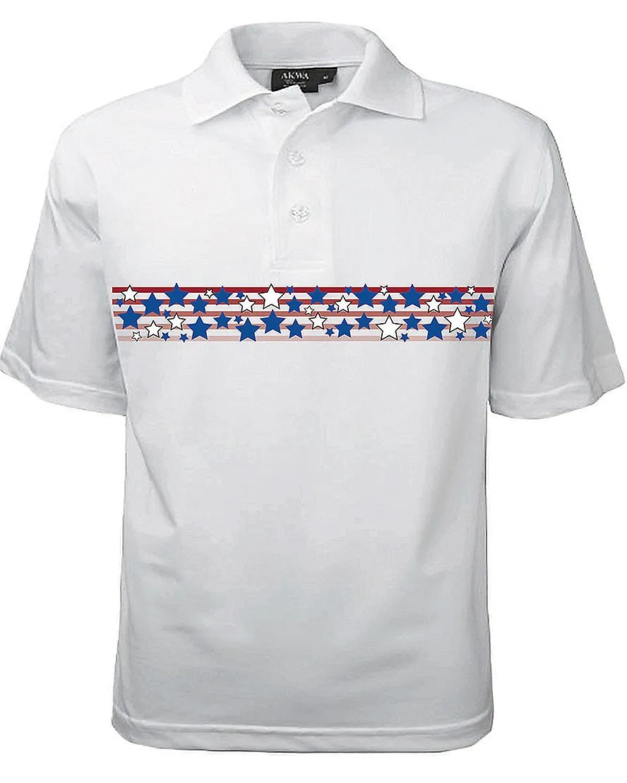 AKWA Men's Patriotic Polo (Stars & Stripes)