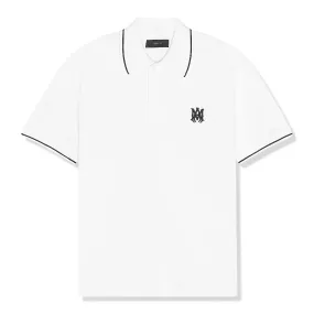 Amiri Solid Short Sleeve White Polo Shirt