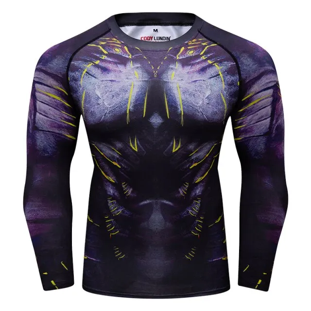 Ashore Shop Men's Running Long Sleeve Rash Guard Compression Shirt