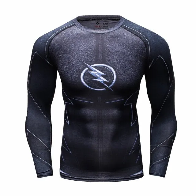 Ashore Shop Men's Running Long Sleeve Rash Guard Compression Shirt