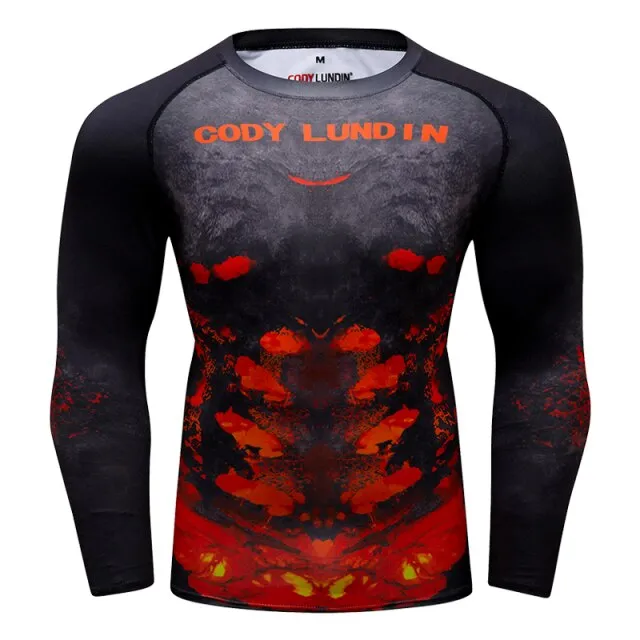 Ashore Shop Men's Running Long Sleeve Rash Guard Compression Shirt