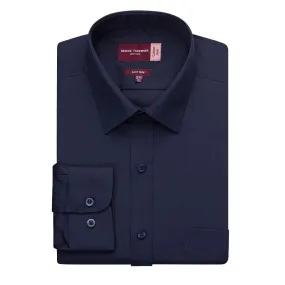 BA148-17 Brook Taverner Mens Long Sleeve Rapino Shirt Navy 17"