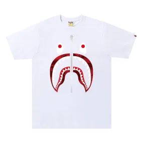 BAPE Color Camo Shark Tee 'White/Red', White