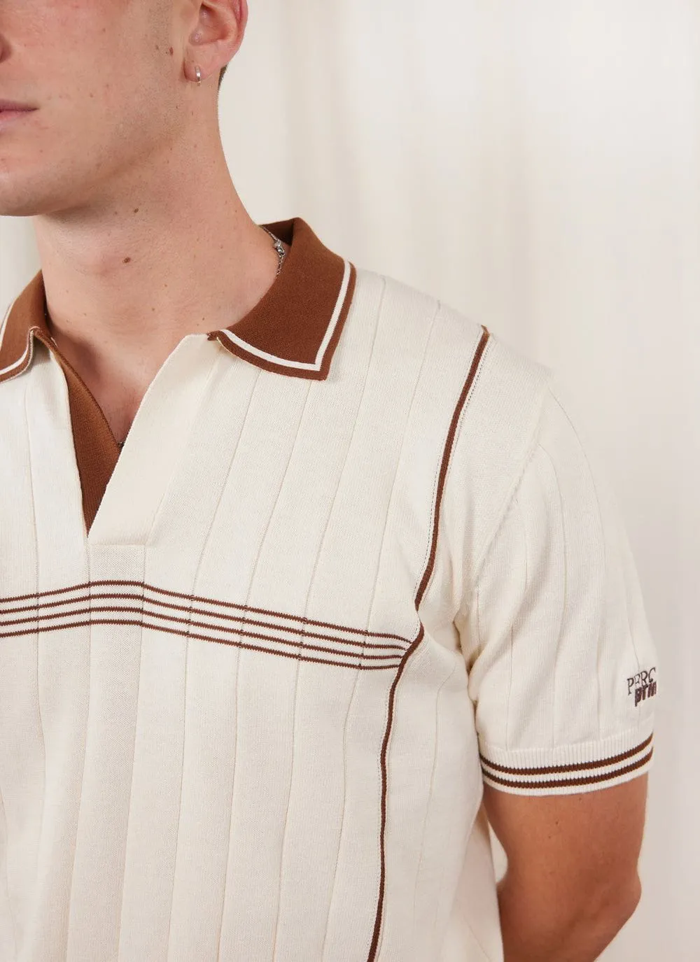 Baseline Knitted Polo | Prince x Percival | Ecru