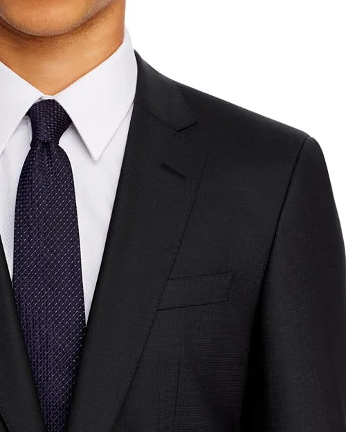 BOSS Huge/Genius Fit Slim Fit Wool Suit in Black