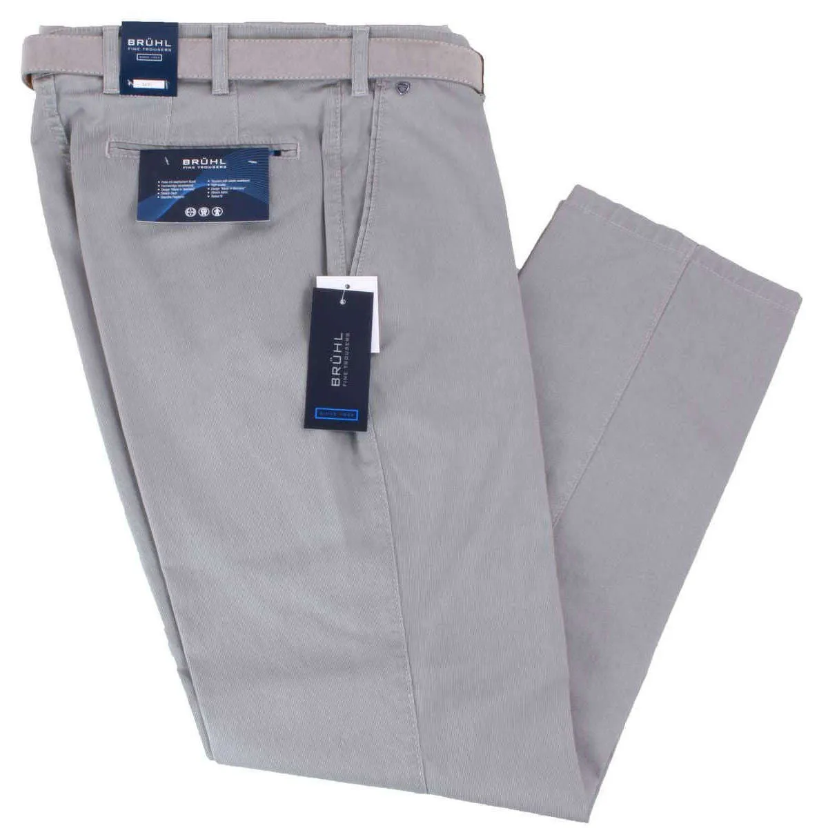 BRUHL Parma B Textured Cotton Chinos - Grey