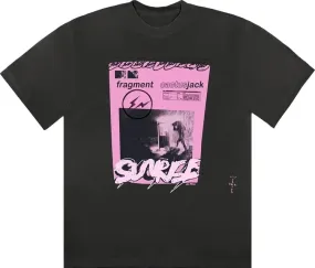 Cactus Jack by Travis Scott For Fragment Pink Sunrise Tee 'Black', black