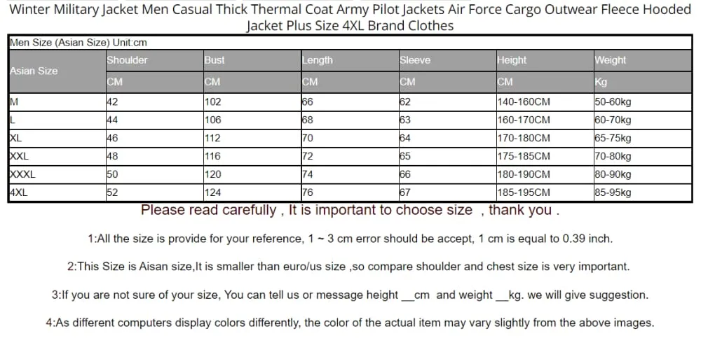 Casual Thick Thermal Fleece Hooded Winter Military Jacket