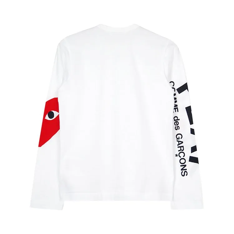 Comme des Garçons PLAY Oversized Heart Long-Sleeve T-Shirt 'White', White