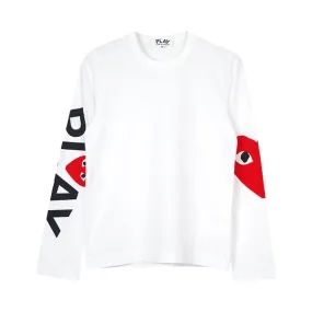 Comme des Garçons PLAY Oversized Heart Long-Sleeve T-Shirt 'White', White