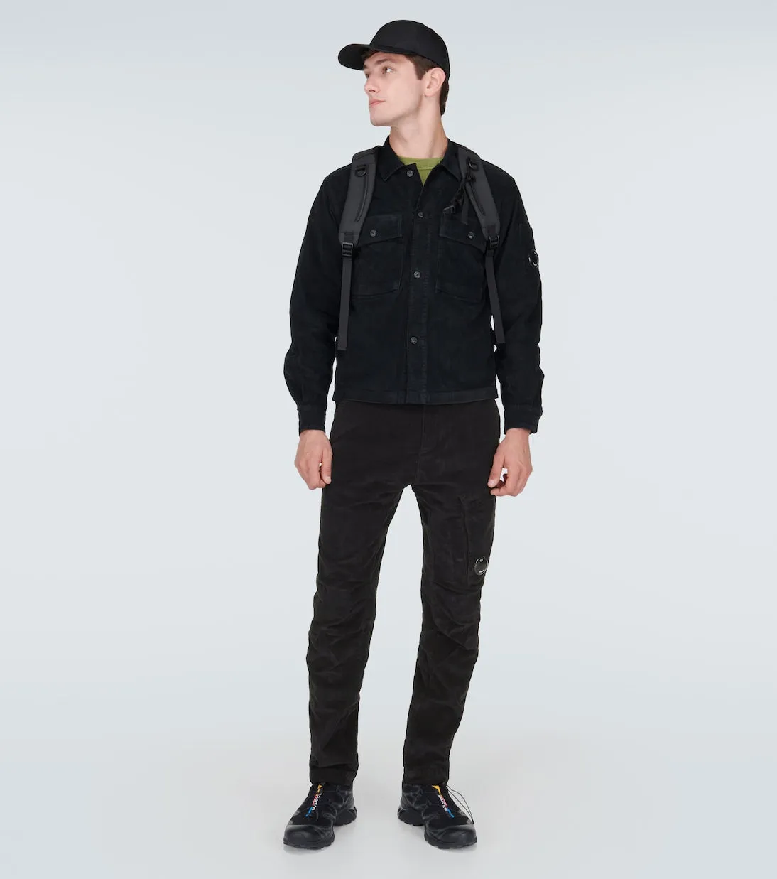 Corduroy straight trousers C. Company, black