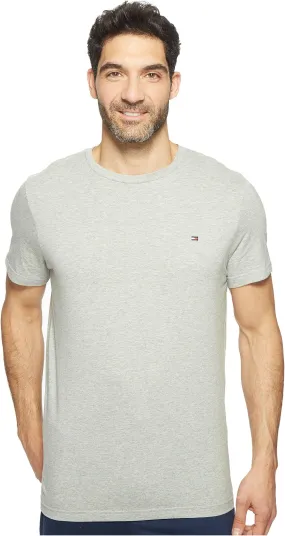 Core Tommy Hilfiger Flag Short Sleeve Crew Neck T-Shirt in Gray Heather