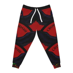 Crowgodshi 3rd GEN Athletic Joggers, BURGUNDY LOGO