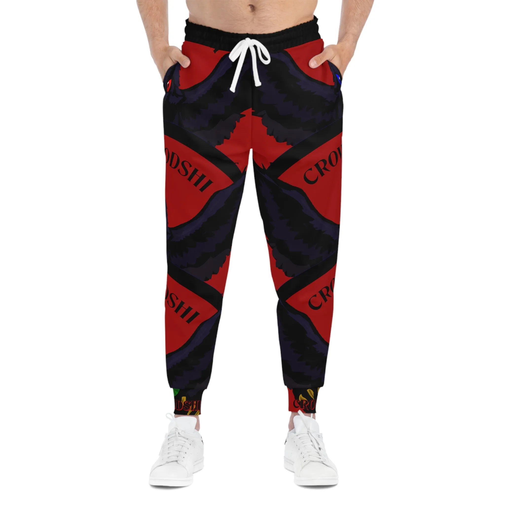 Crowgodshi 3rd GEN Athletic Joggers, BURGUNDY LOGO