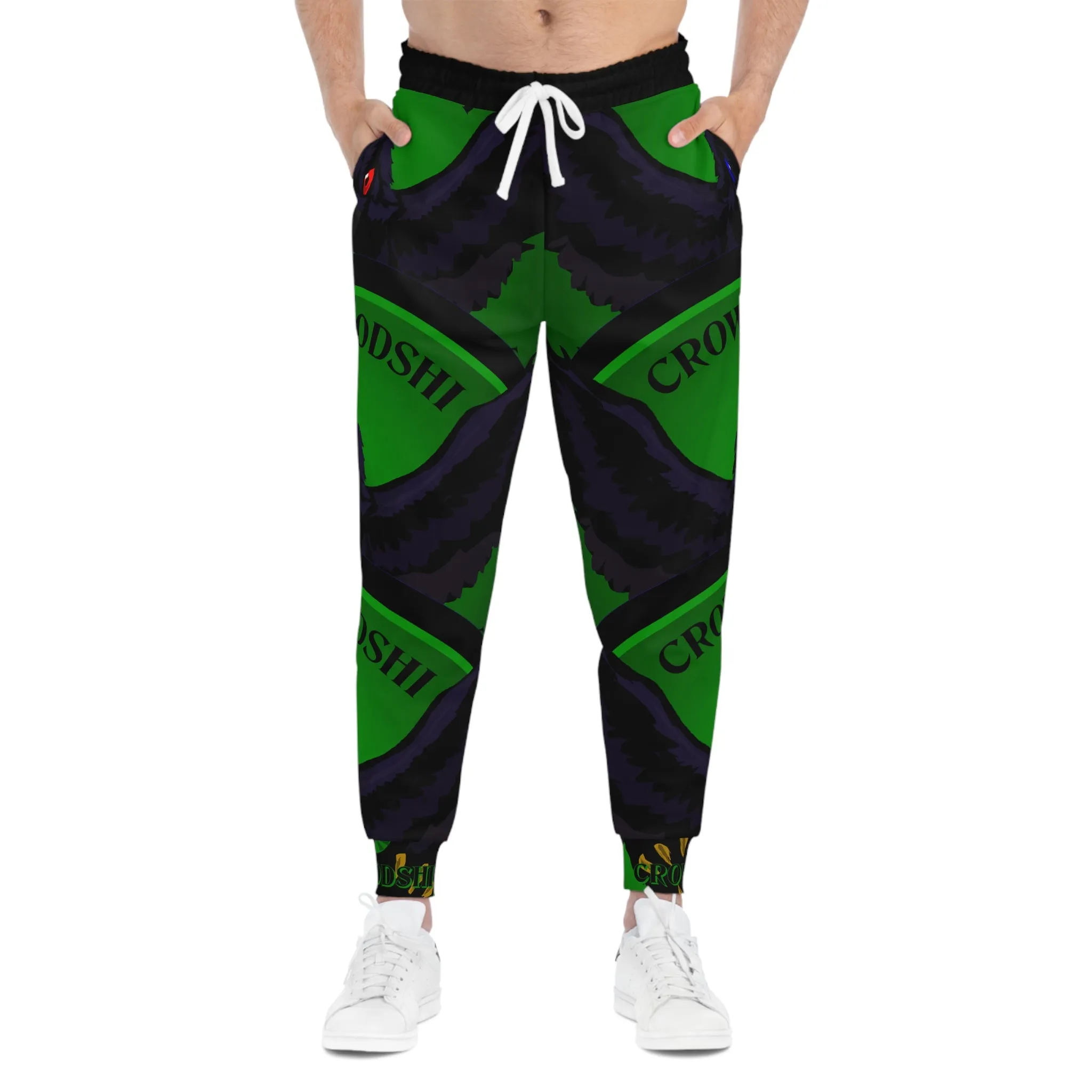 Crowgodshi 3rd GEN Athletic Joggers, GREEN LOGO