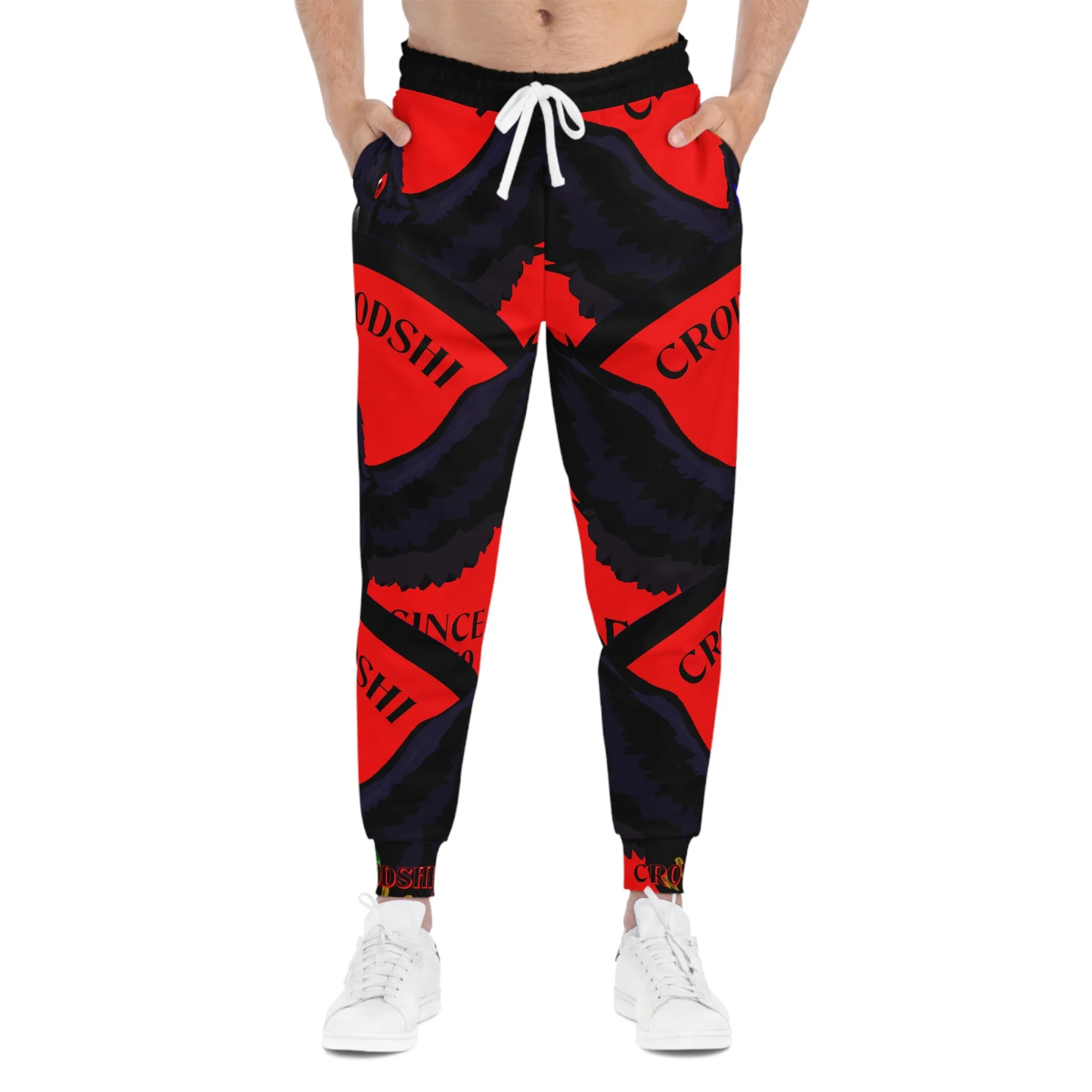 Crowgodshi 3rd GEN Athletic Joggers, RED LOGO