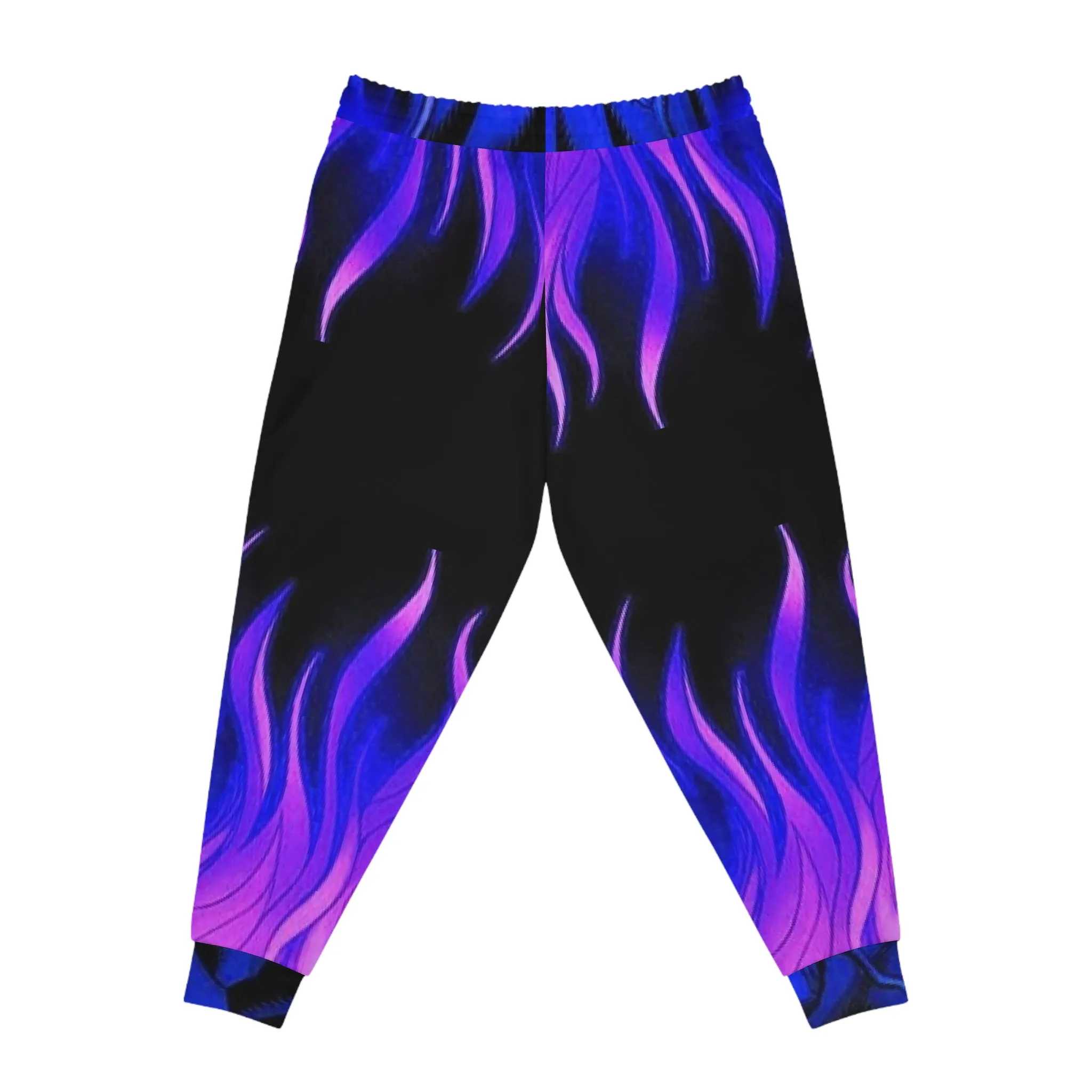 Crowgodshi Designer Incredible Blue & Purple FLAMES Athletic Joggers