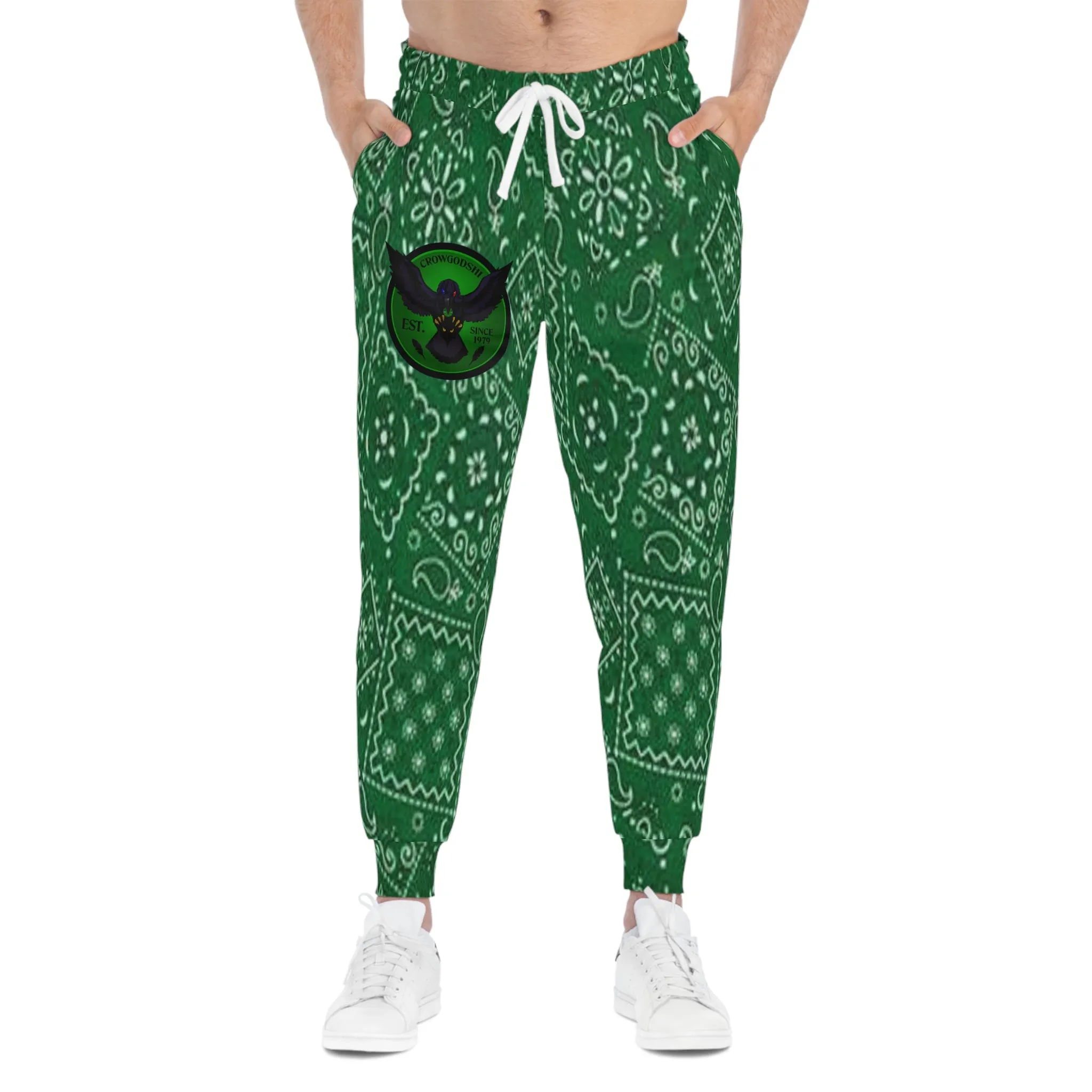 Crowgodshi Green Colors Athletic Joggers