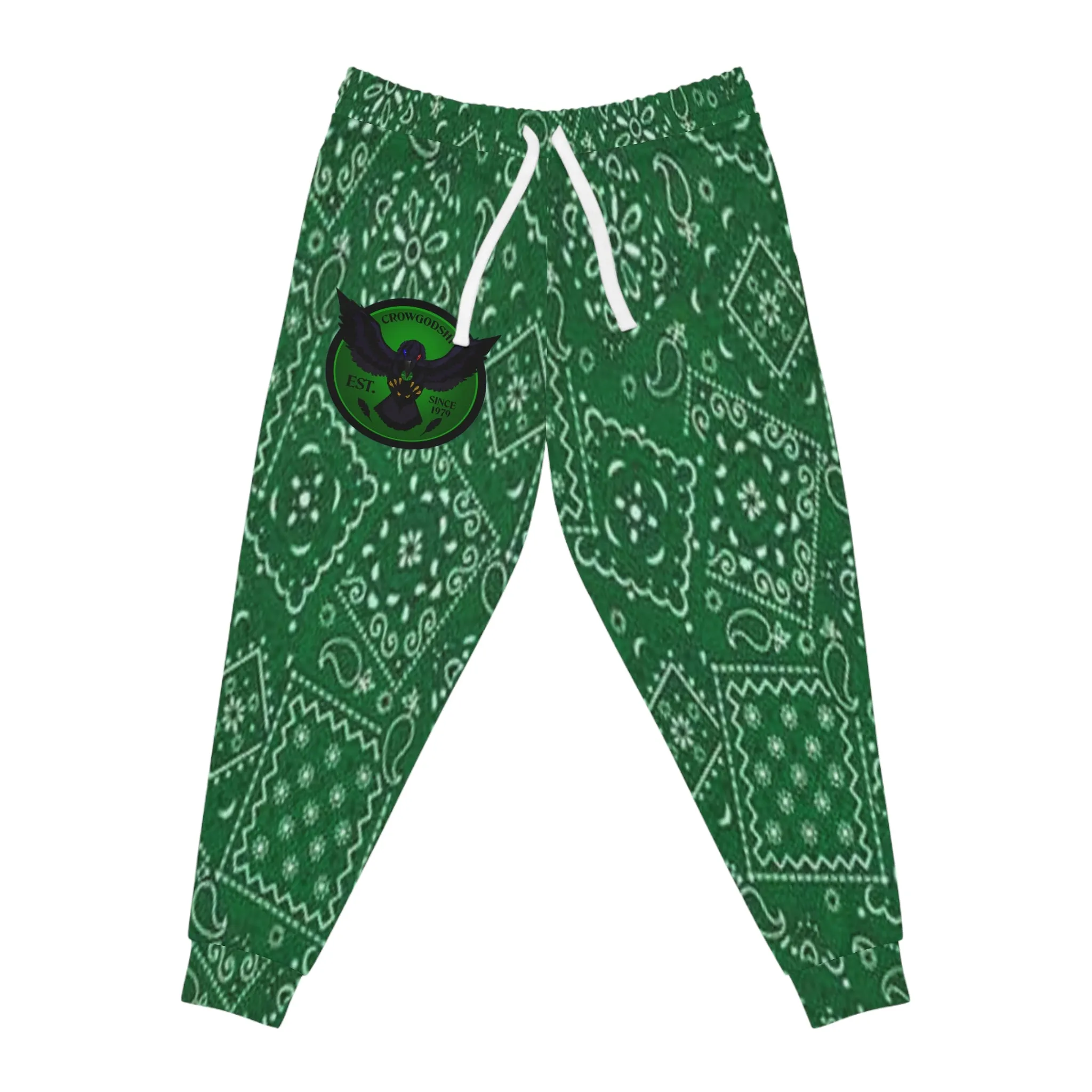 Crowgodshi Green Colors Athletic Joggers