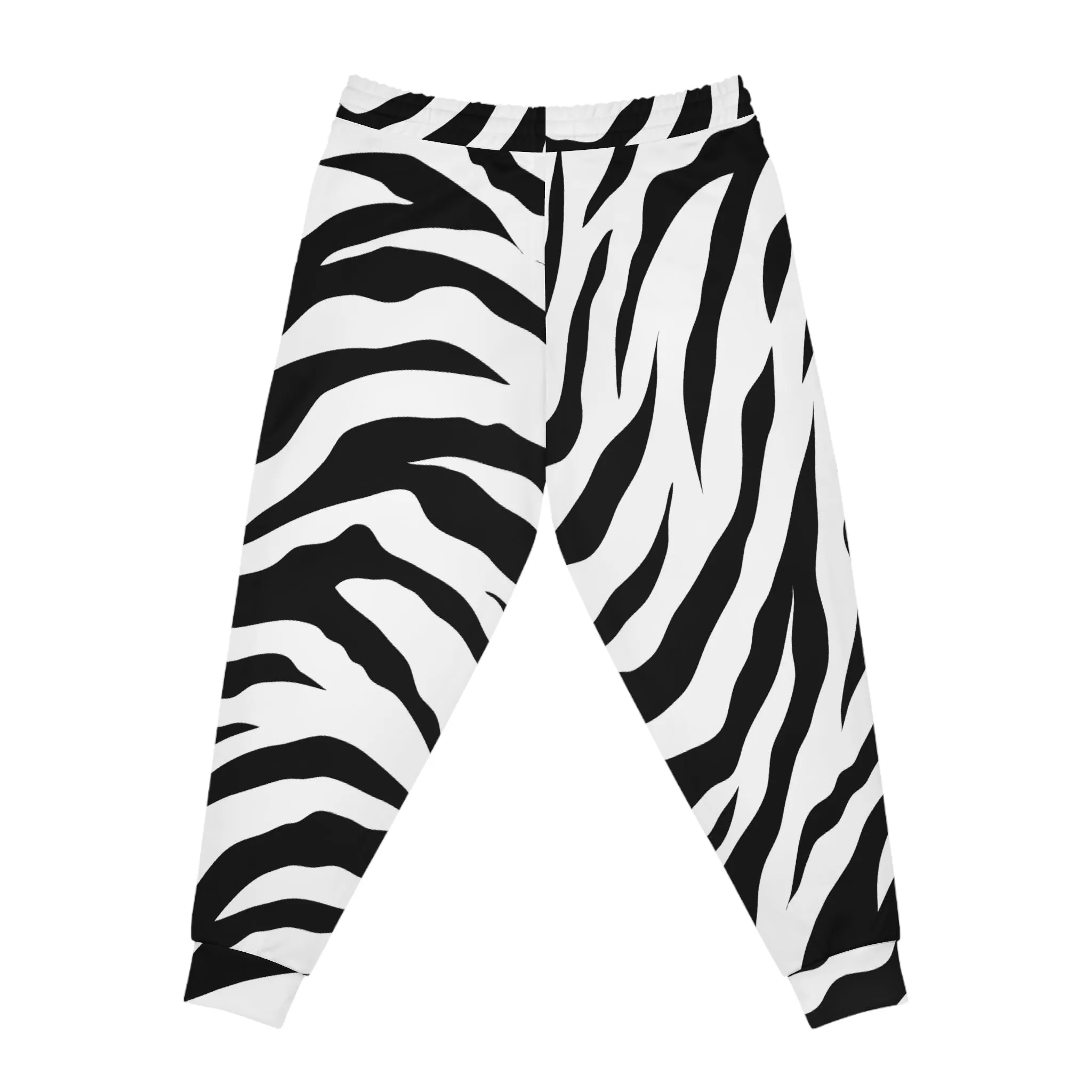 Crowgodshi White Tiger Print Athletic Joggers