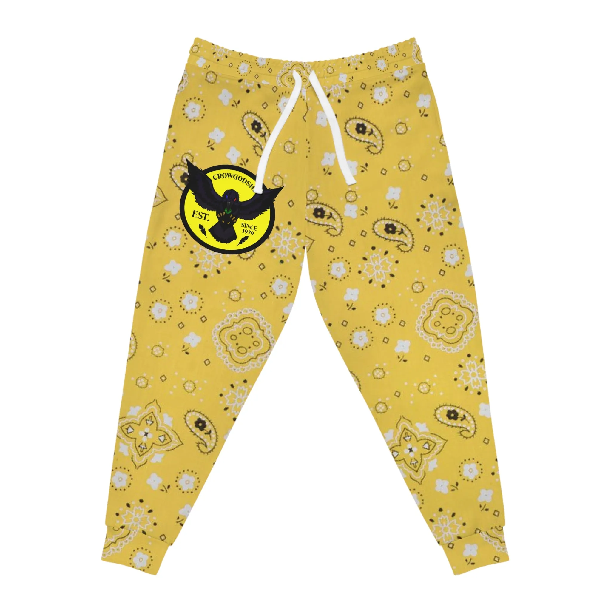 Crowgodshi Yellow Colors Athletic Joggers