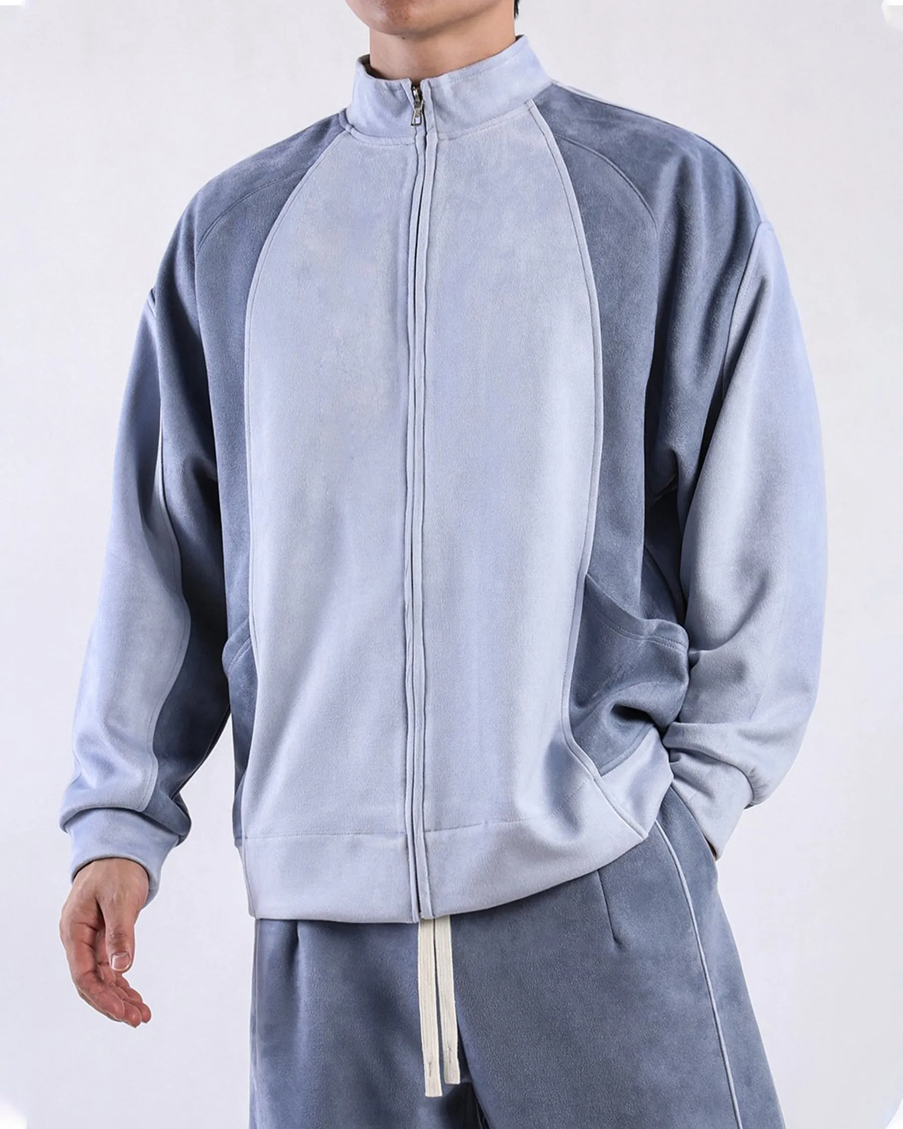 Duo-Tone Suede Track Jacket