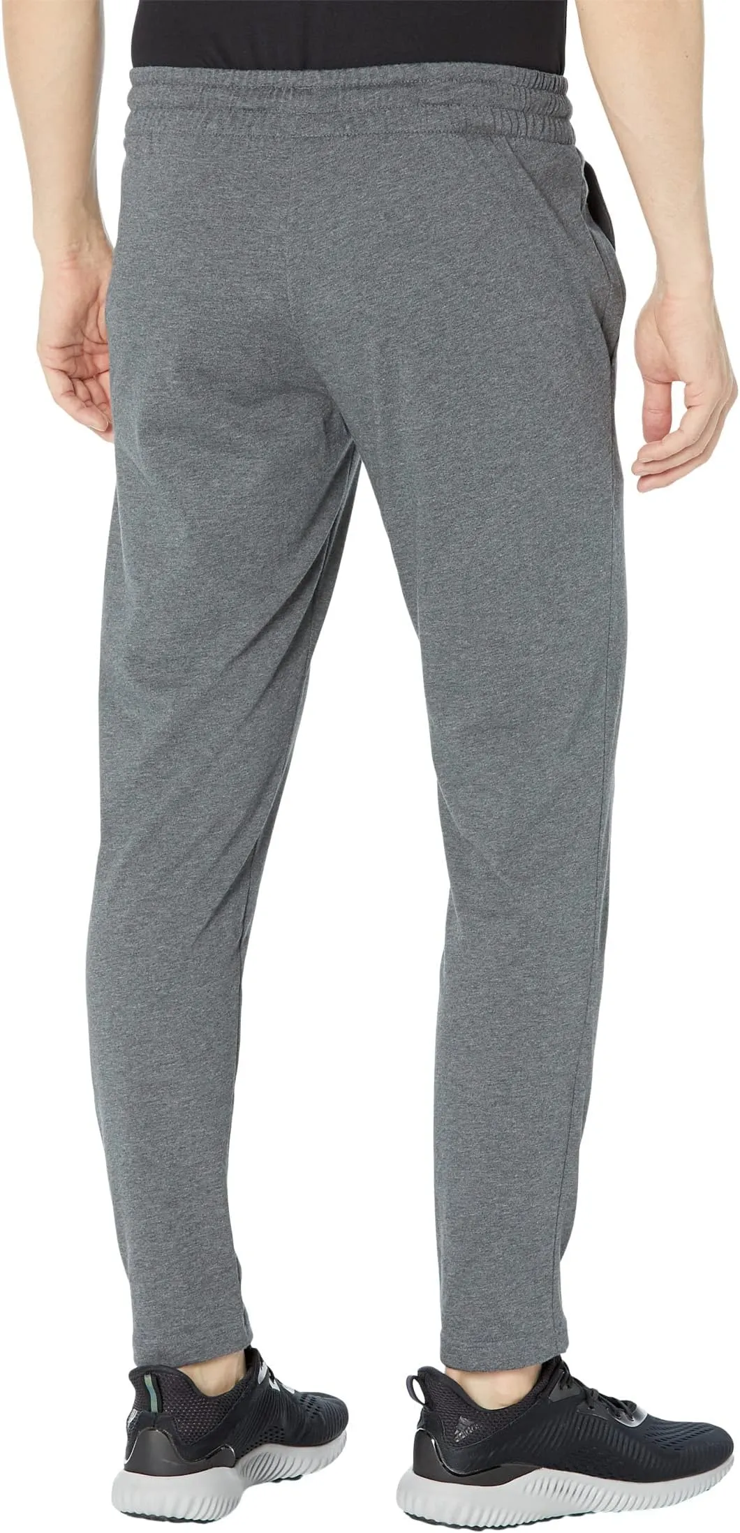 Essentials adidas Tapered Open Hem Single Jersey Trousers color Dark Gray Heather