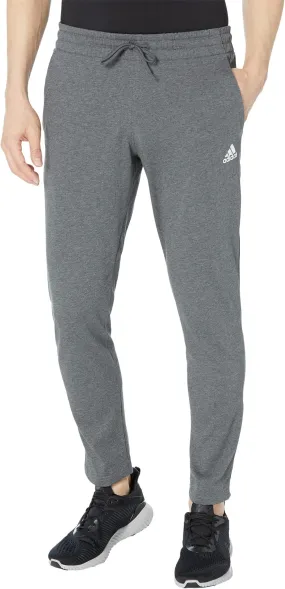 Essentials adidas Tapered Open Hem Single Jersey Trousers color Dark Gray Heather