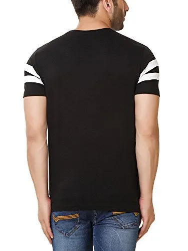 Fabstone Collection Black Cotton Half Round Neck T-Shirt