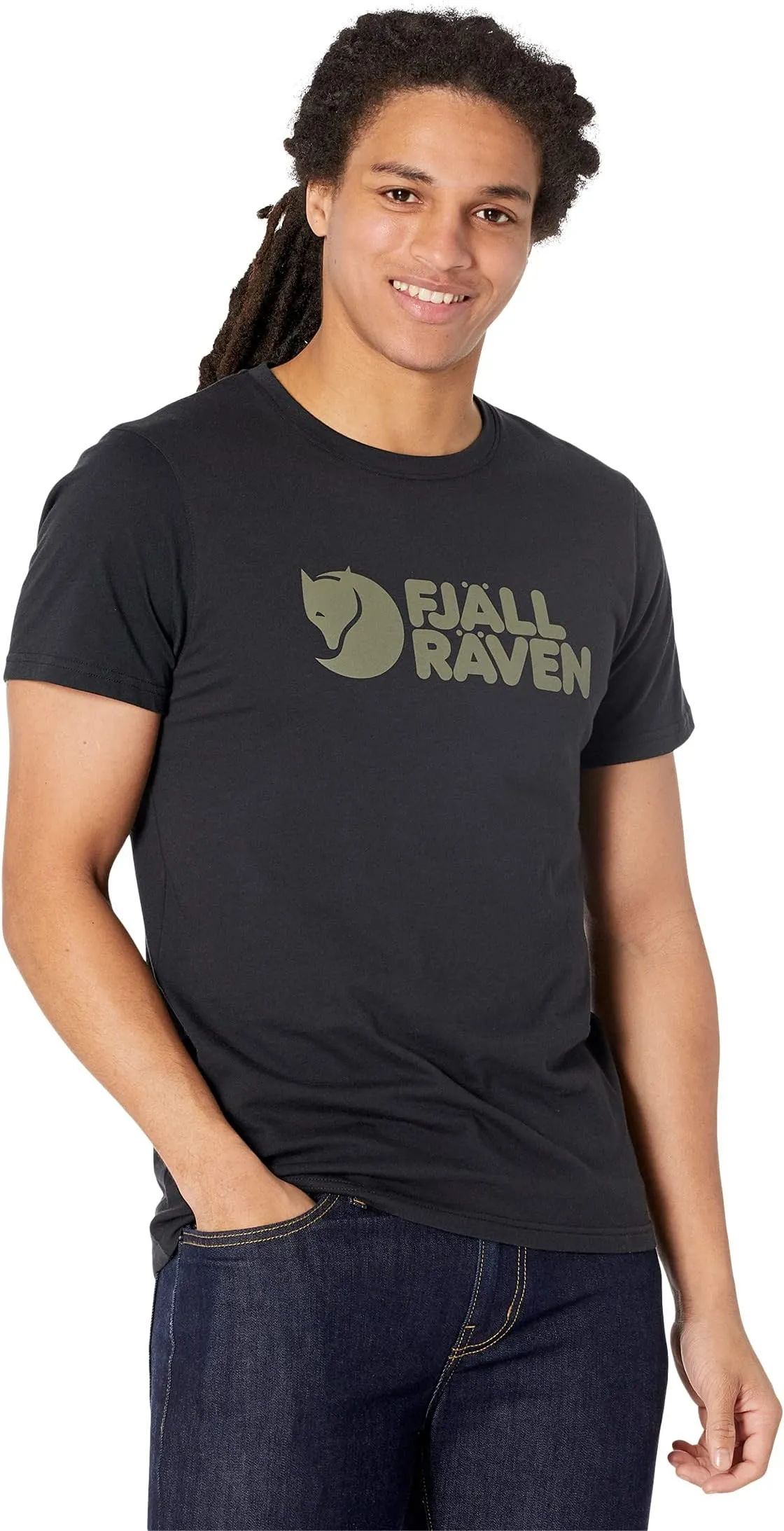 Fjällräven logo T-shirt, black