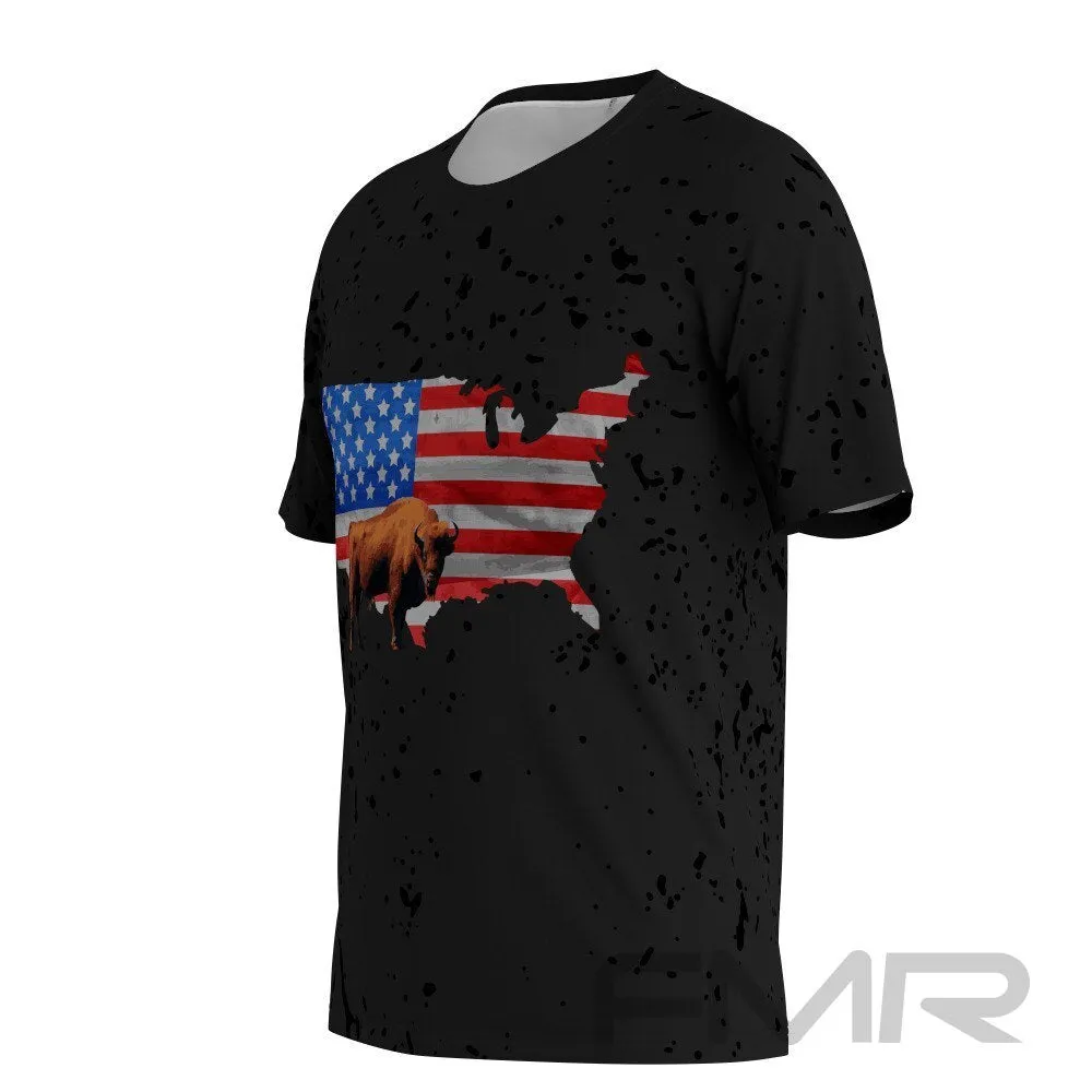 FMR USA Flag Men's Technical Short Sleeve Running Shirt