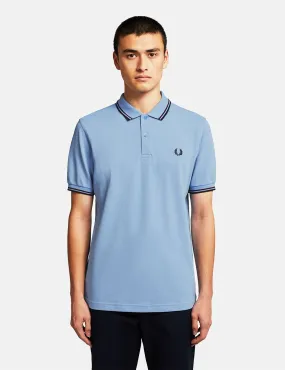 Fred Perry Twin Tipped Polo Shirt - Sky/Mahogany/Navy