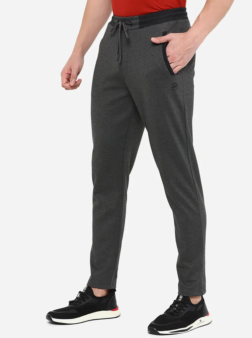 Grey Solid Slim Fit Track Pant | JadeBlue