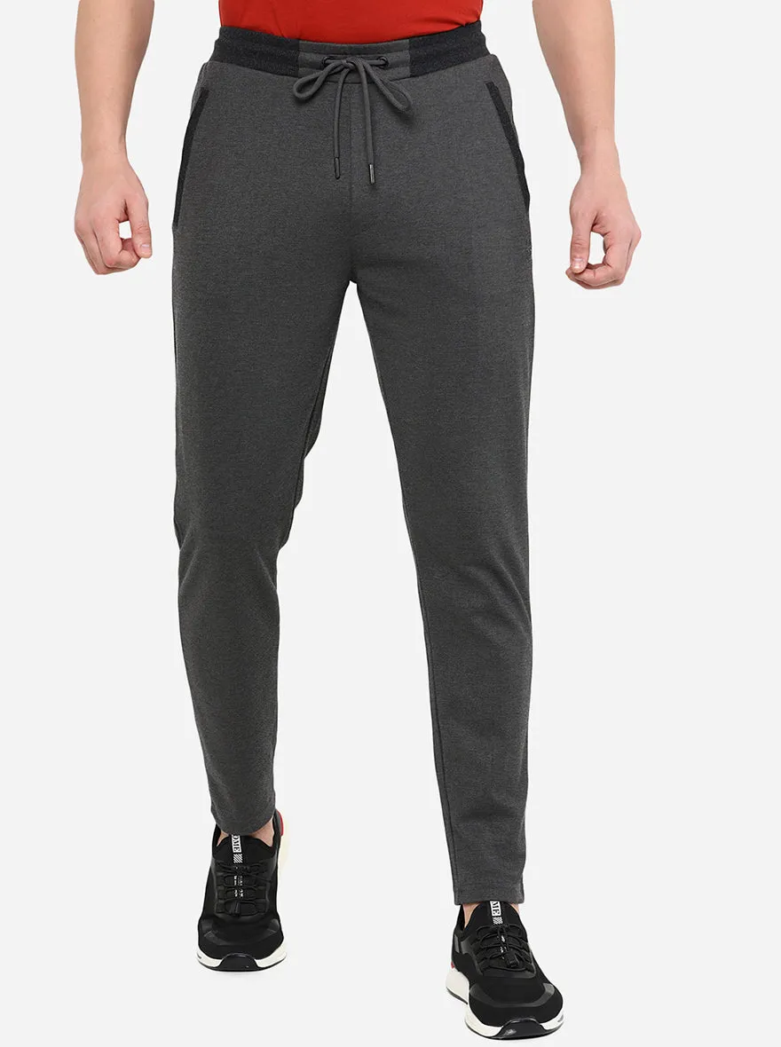 Grey Solid Slim Fit Track Pant | JadeBlue