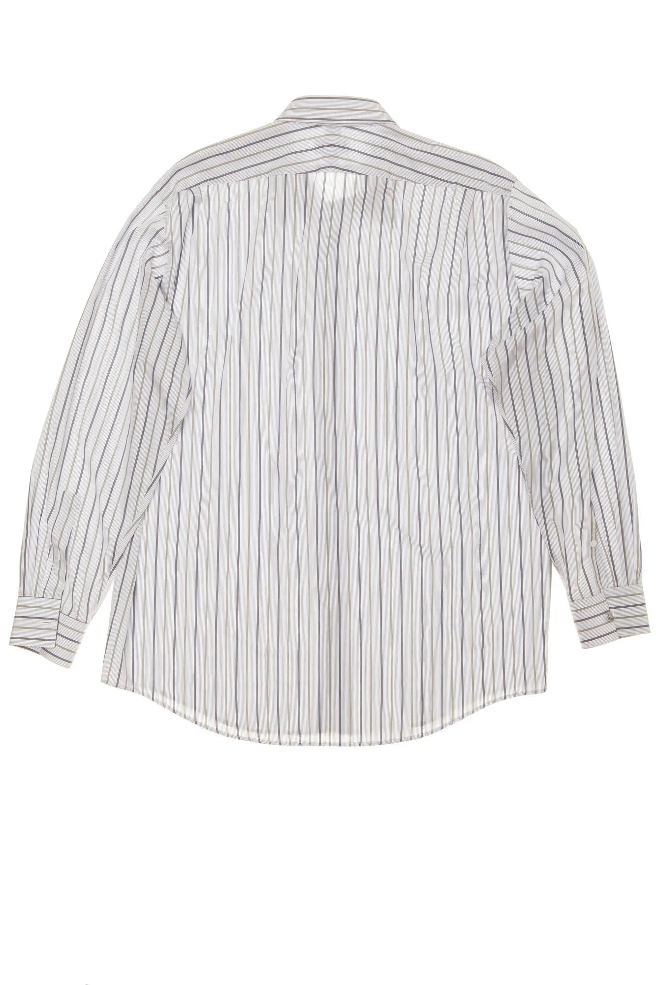 Hermes - Long Sleeve Dress Shirt with Grey & Blue Stripes - IT 43