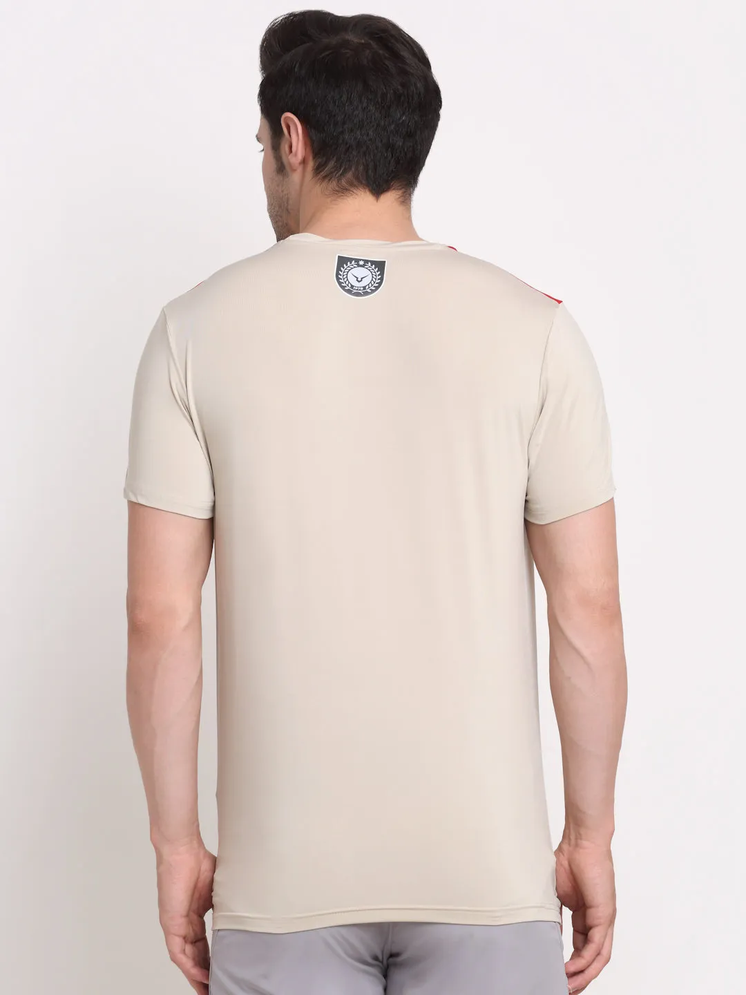 Invincible Men's Crew Neck Tee With Shoulder Panel