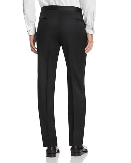 Josh Ted Baker Slim Fit Wool Tuxedo Pants in Black