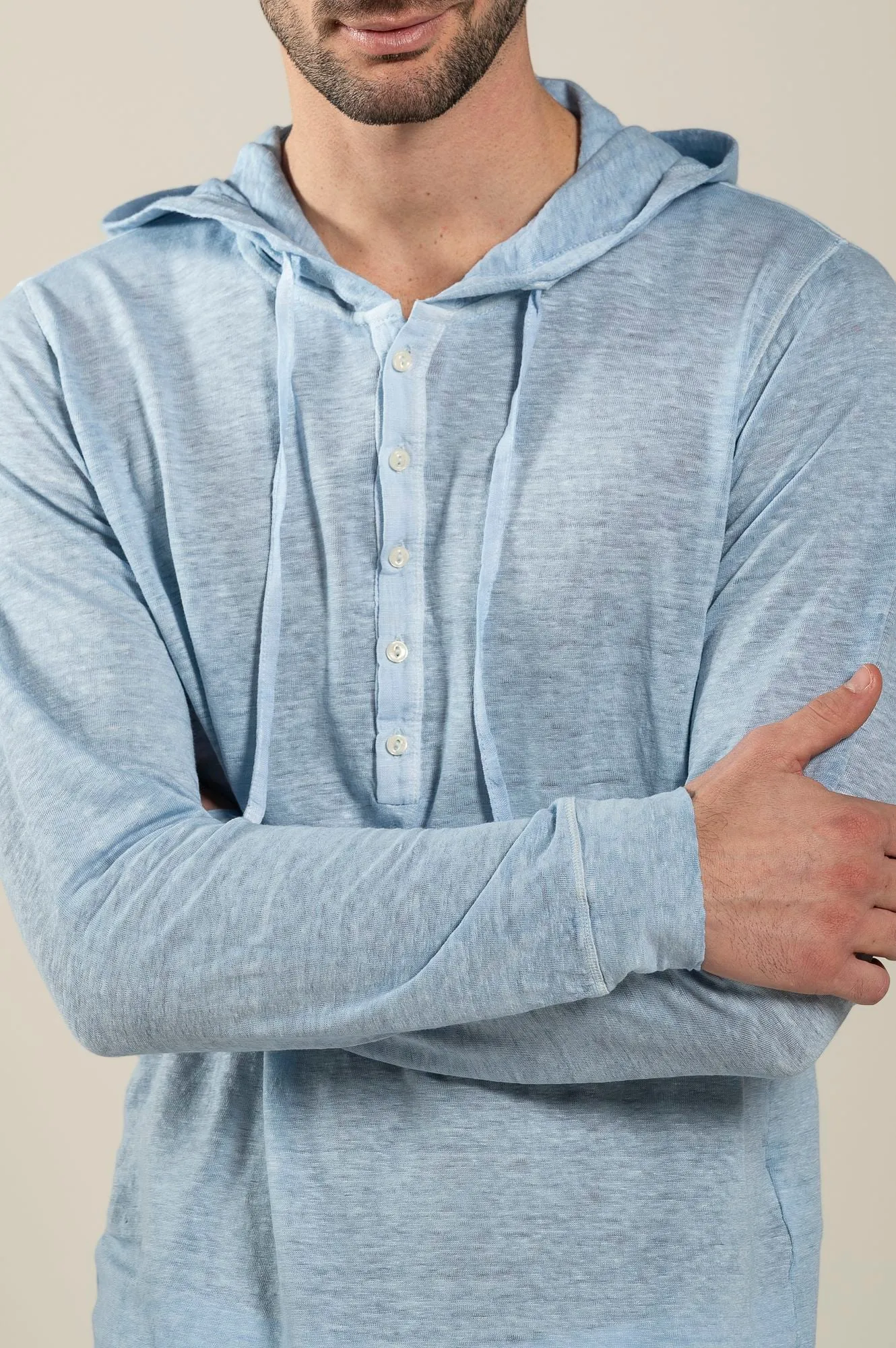 Long Sleeve Man T-Shirt With Buttons