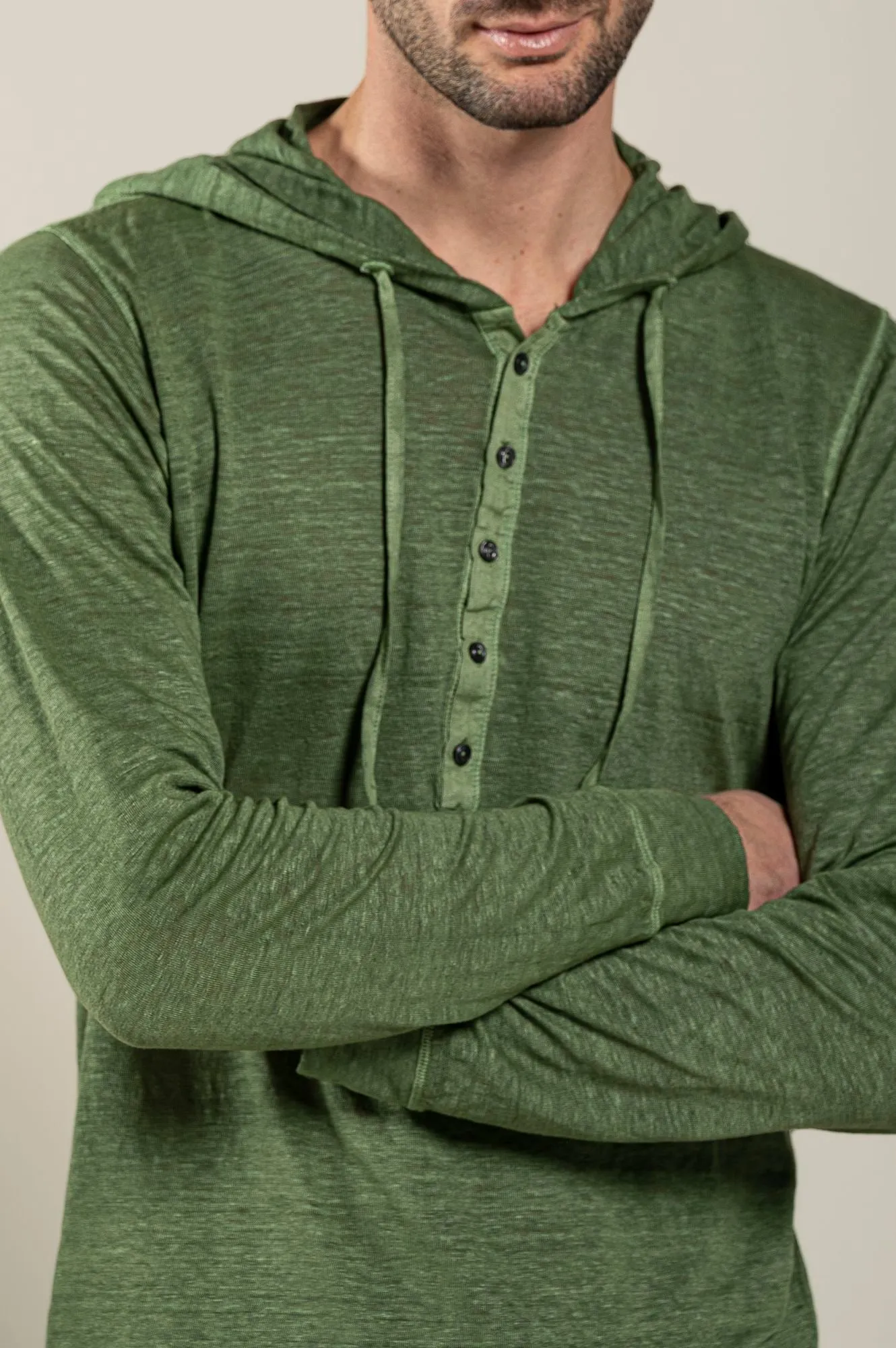 Long Sleeve Man T-Shirt With Buttons