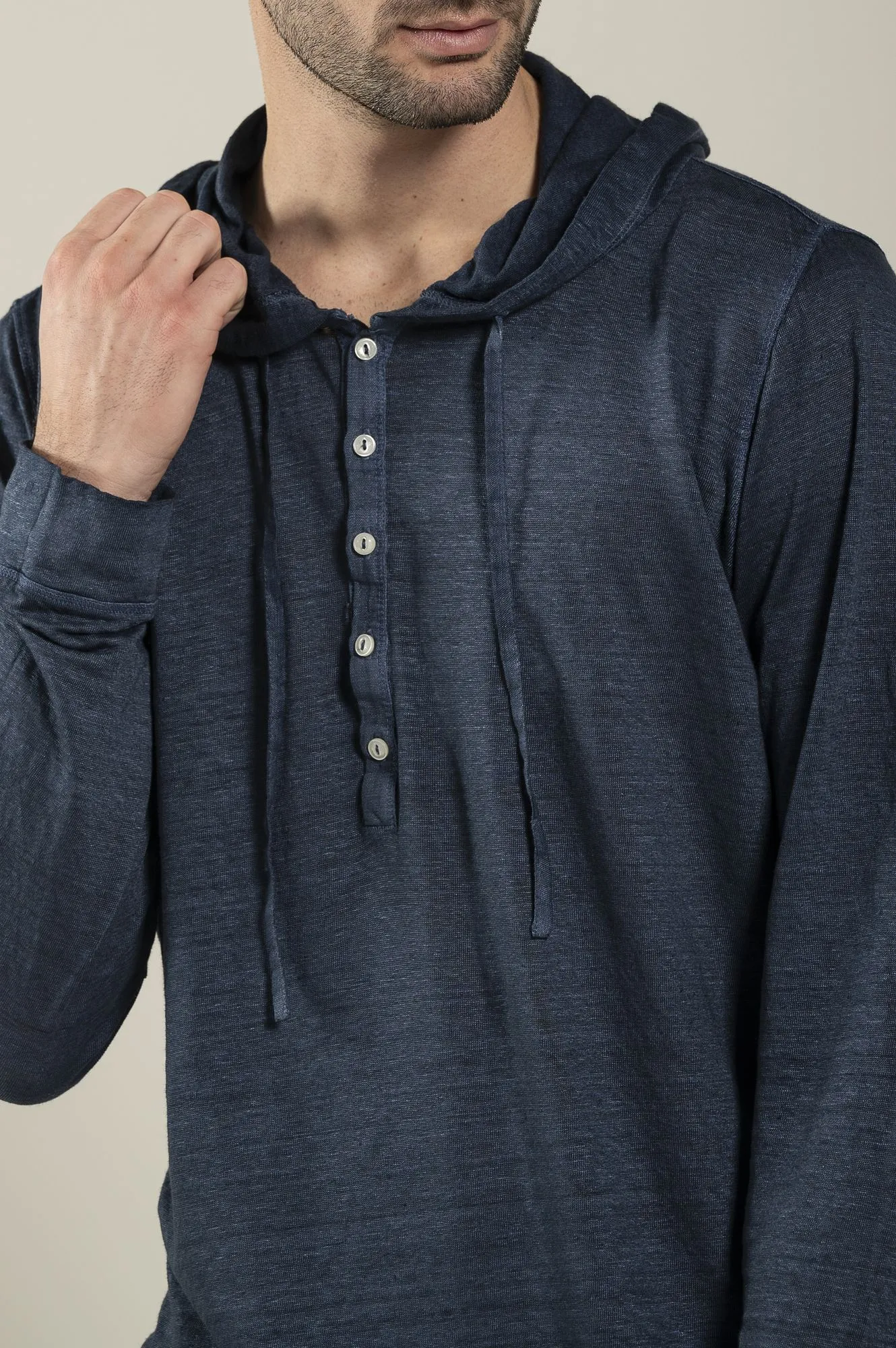 Long Sleeve Man T-Shirt With Buttons