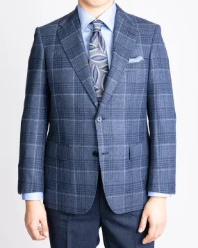 Loro Piana Navy Plaid Stretchwool Sportcoat