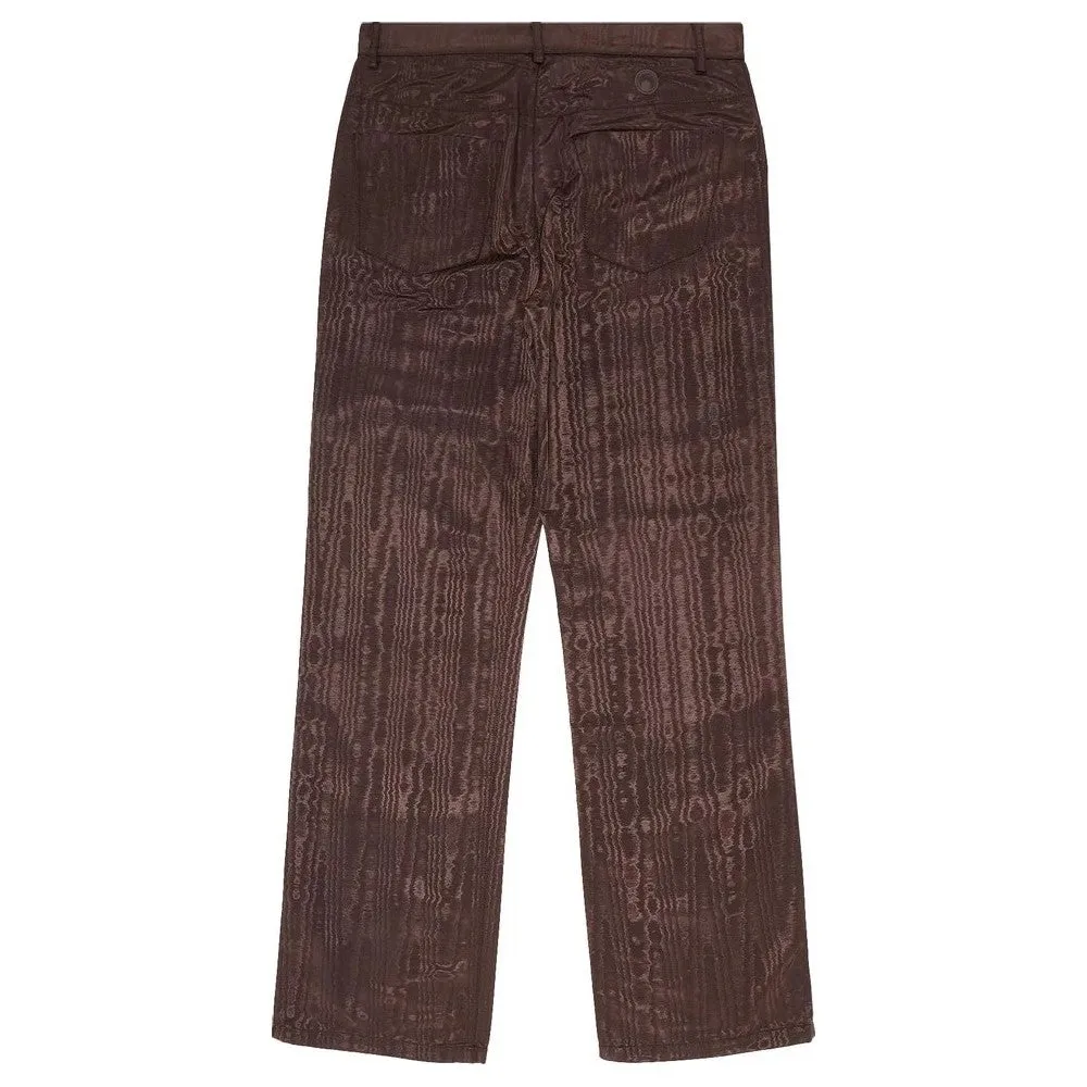 Marine Serre Regenerated Moire Wide Leg Pants, brown