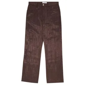 Marine Serre Regenerated Moire Wide Leg Pants, brown