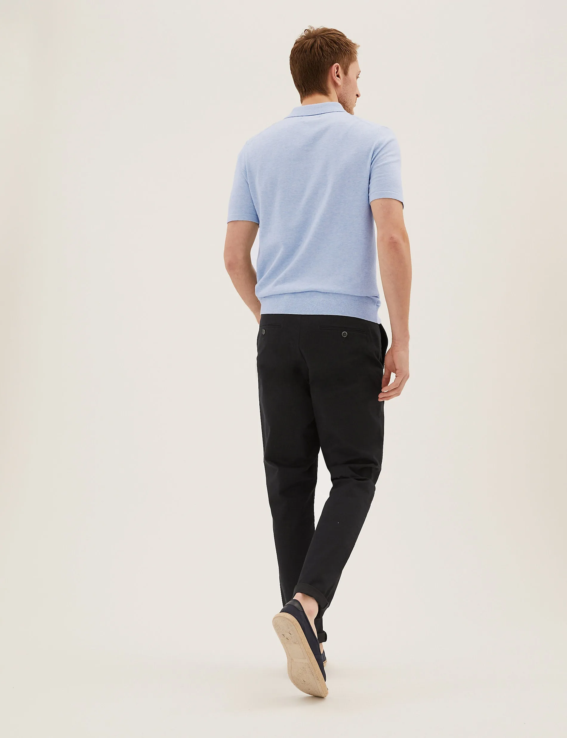 Marks & Spencer Loose Stretch Chinos, Navy