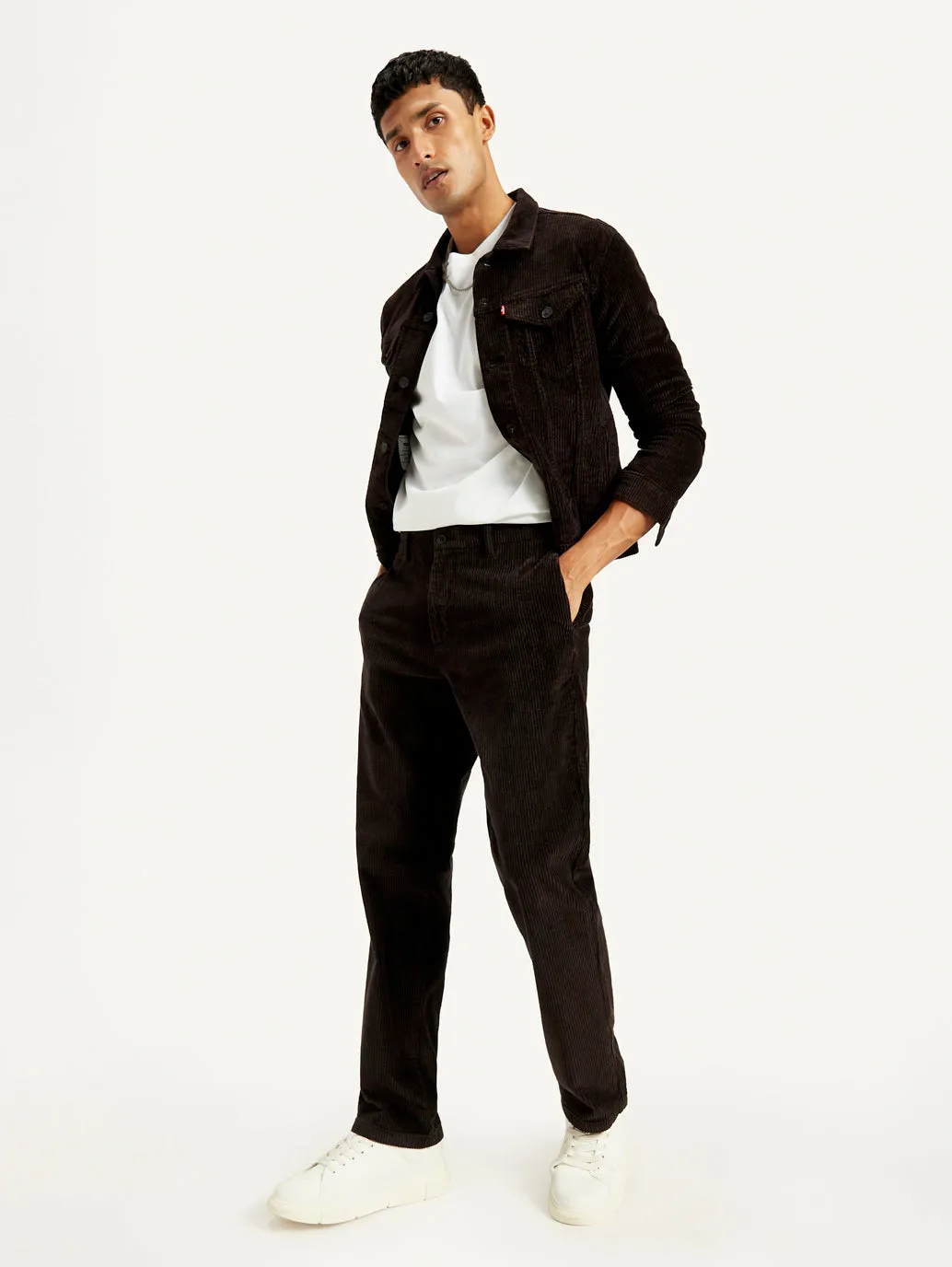 Men's Black Straight Fit Chinos