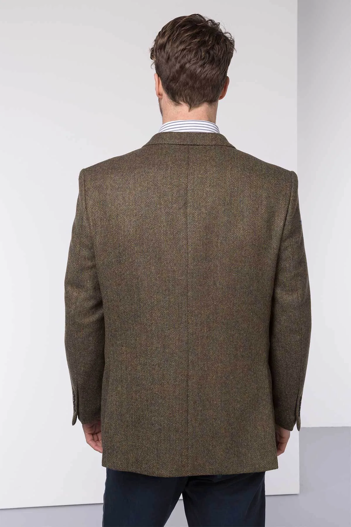 Men's Brown Herringbone Tweed Jacket - Ripley