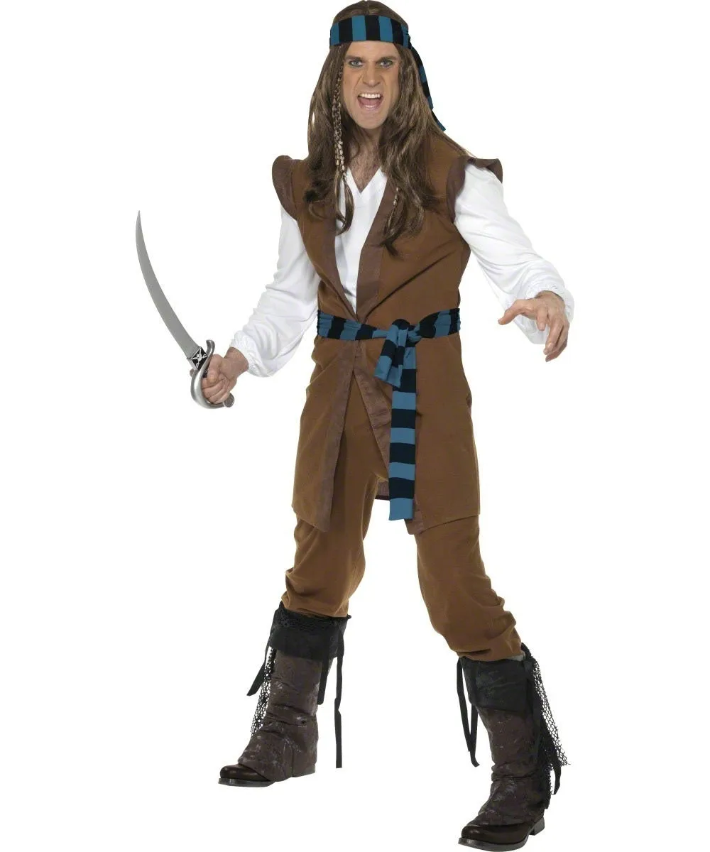 Men's Captain Caribbean Pirate Buccaneer Book Day Fancy Dress Costume