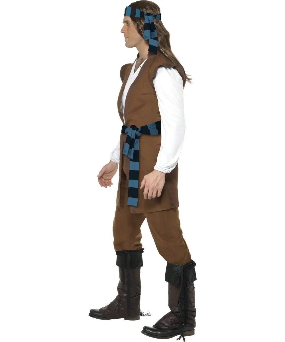 Men's Captain Caribbean Pirate Buccaneer Book Day Fancy Dress Costume