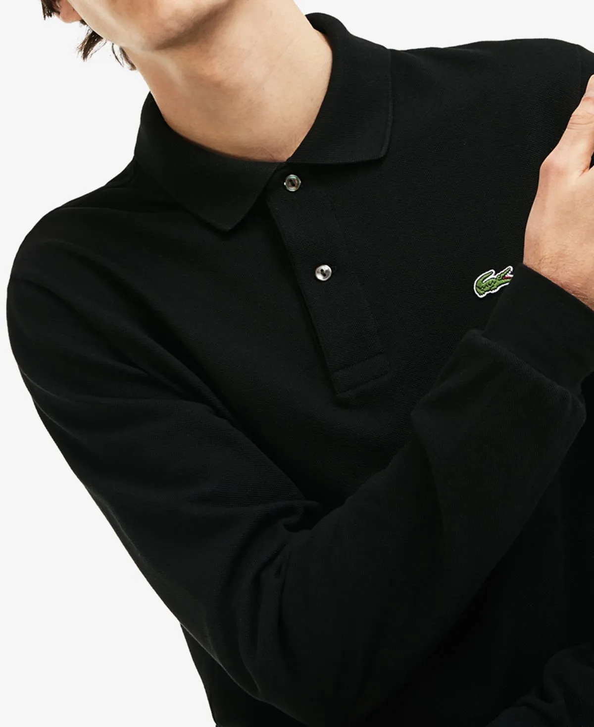 Men's classic long sleeve polo shirt l.12.12 Lacoste, black