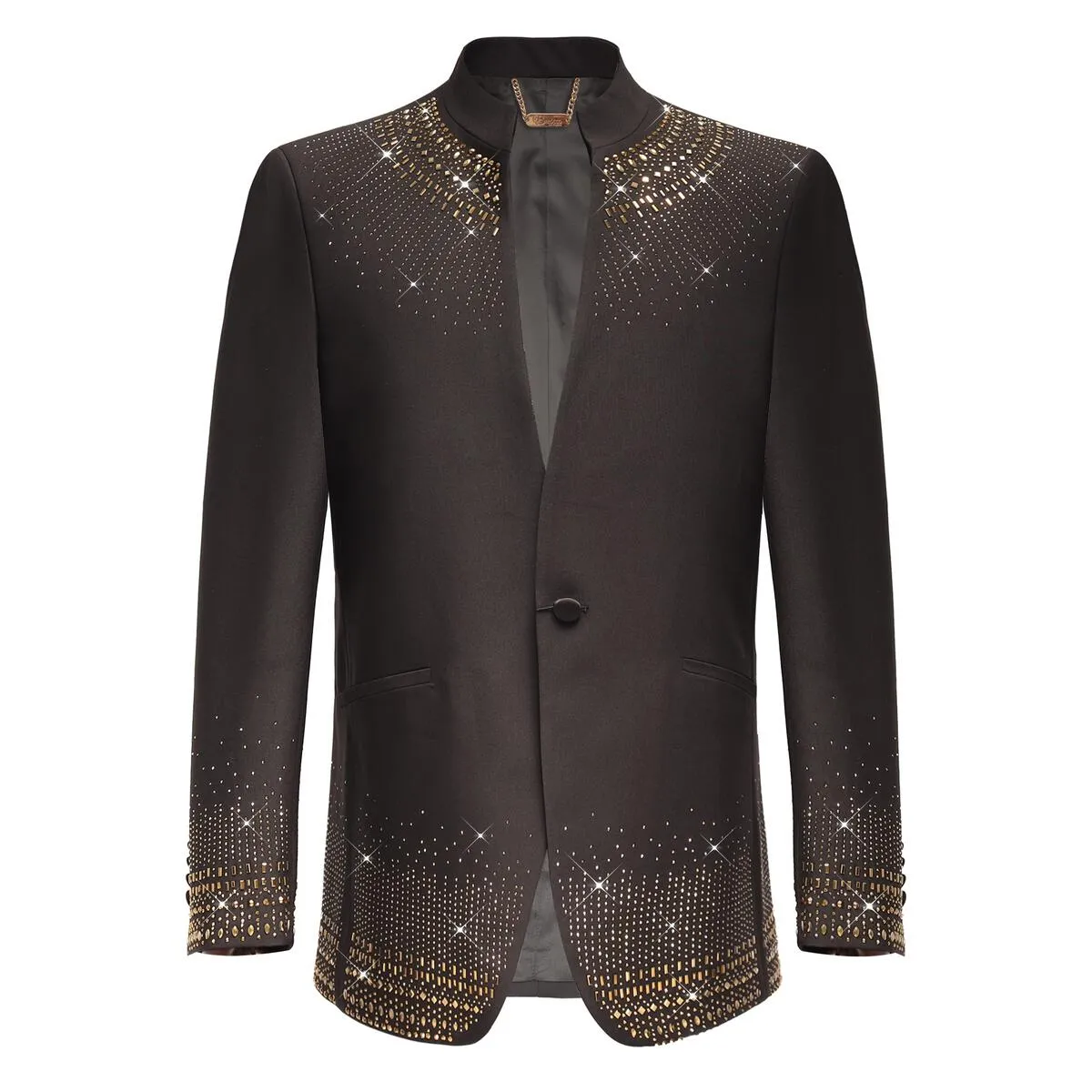 Men's Crystal Blazer European Fashion Mandarin Collar | SB410